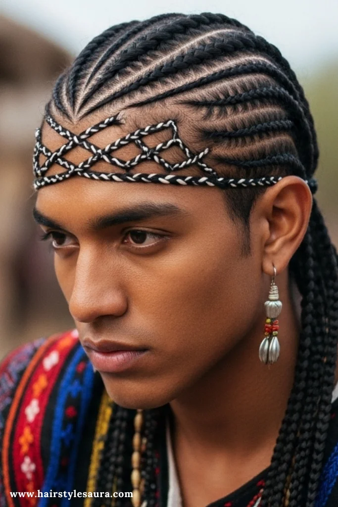 14 Bold Long Hair Braided Hairstyles for Men That Demand Attention 8 Tribal-Inspired Braids
