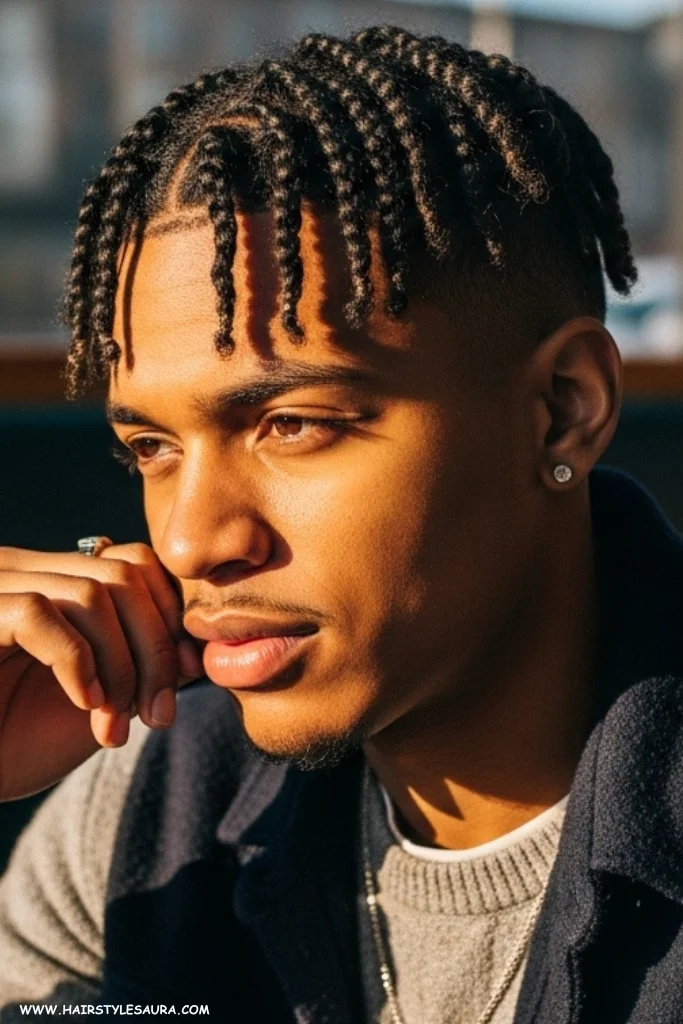 13 Stylish Short Hair Braided Hairstyles for Men to Try Now 5 Twisted Short Braids