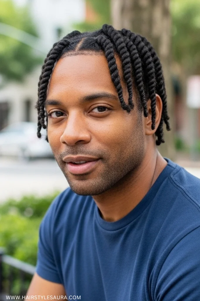 Cute Braid Hairstyles for Men: Stylish Looks That Turn Heads 2 Two-Strand Twist Braids