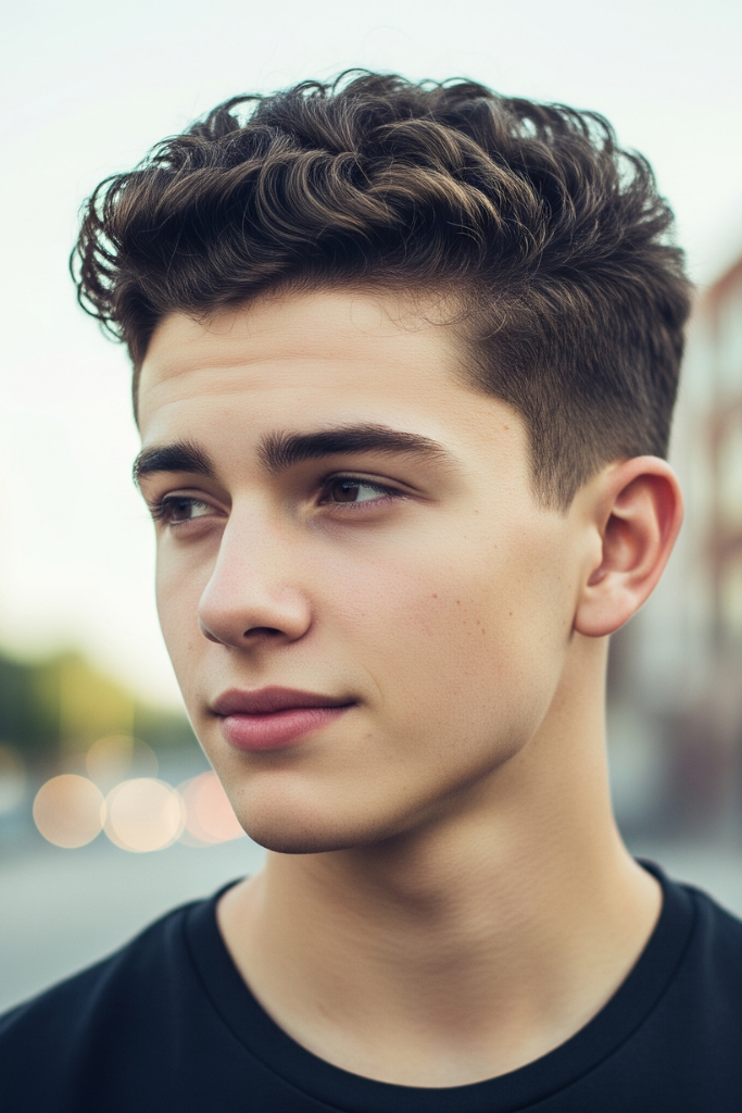 Mens Hairstyles Curly Short to Match Your Face Shape 10 Classic Short Sides with Curly Top