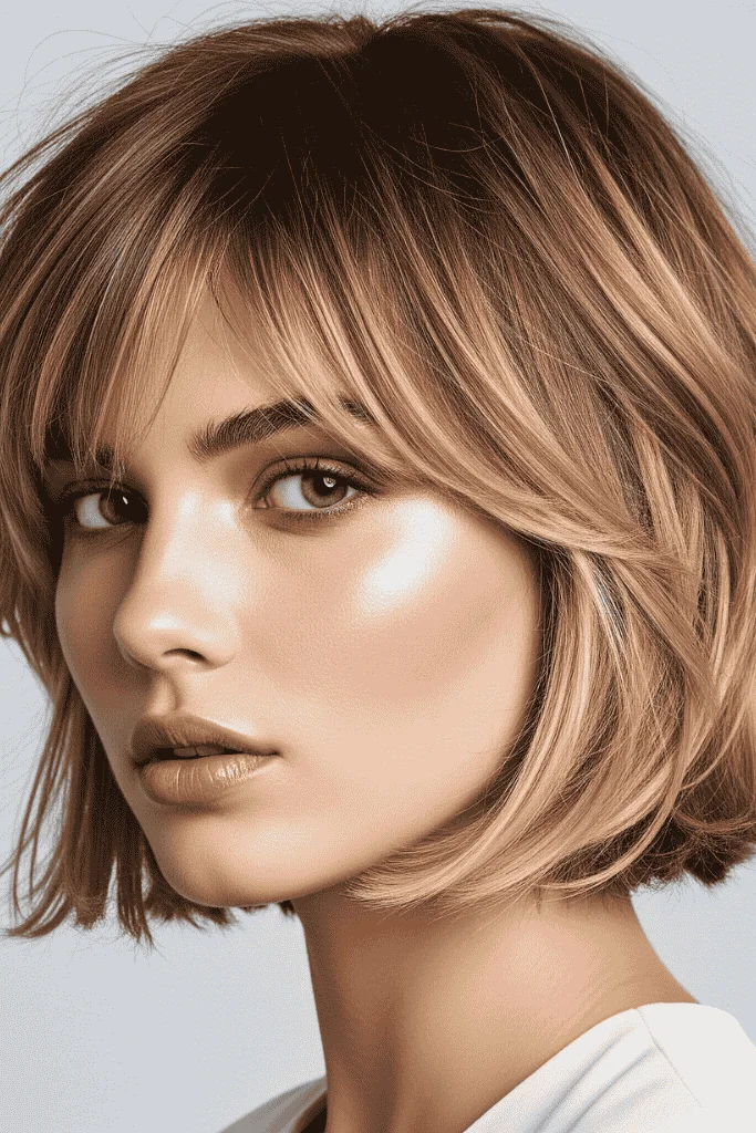 12 Kitty Cut Hair Ideas for a Cute and Stylish Look 7 Kitty Cut with Face-Framing Highlights