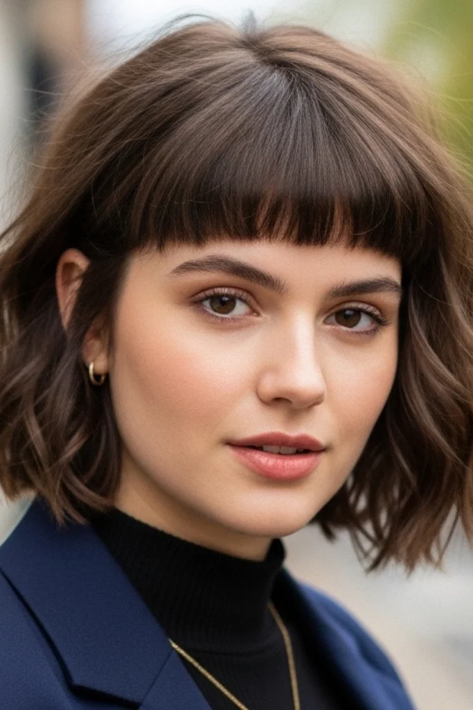11 Short Hair Hairstyles for Round Faces 8 Textured Crop with Fringe