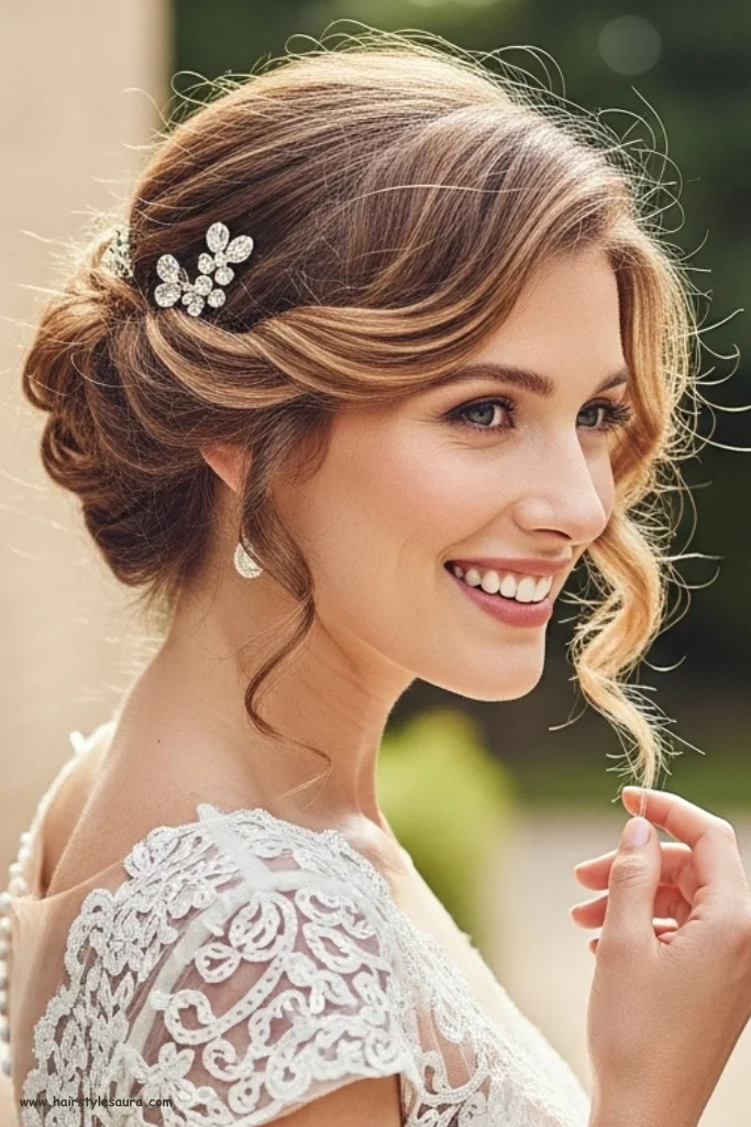 12 Gorgeous Bridal Hairstyles Short Hair for Modern Brides 10 Vintage-Inspired Short Updo