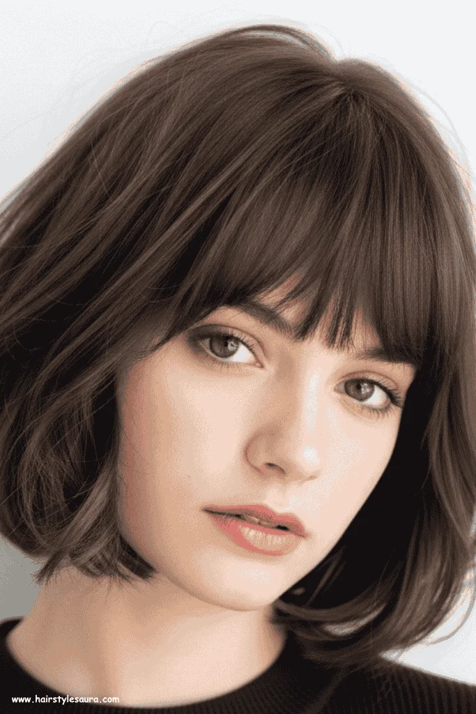 Top 10 Kitty Cut Hair with Bangs 9 Voluminous Kitty Cut with Curly Bangs