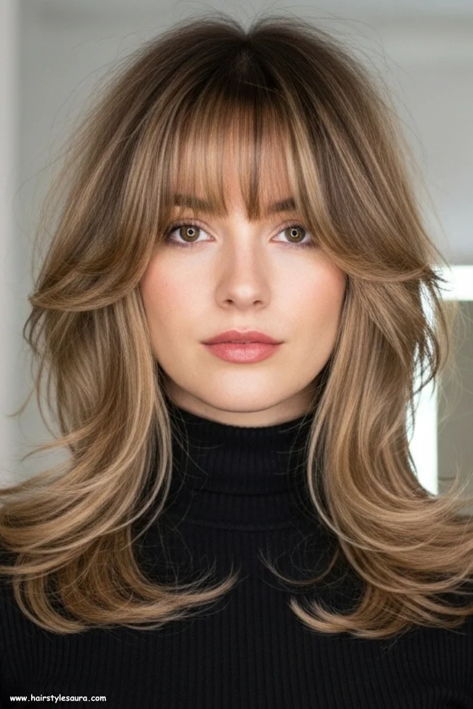 12 Stunning Short Wolf Cut with Curtain Bangs Hairstyles to Try Today 12 Voluminous Wolf Cut with Curtain Bangs and Highlights