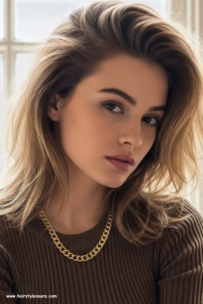 13 Bold Short Wolf Cut Without Bangs Hairstyles to Try Now 11 Voluminous Wolf Layers Pulled Back
