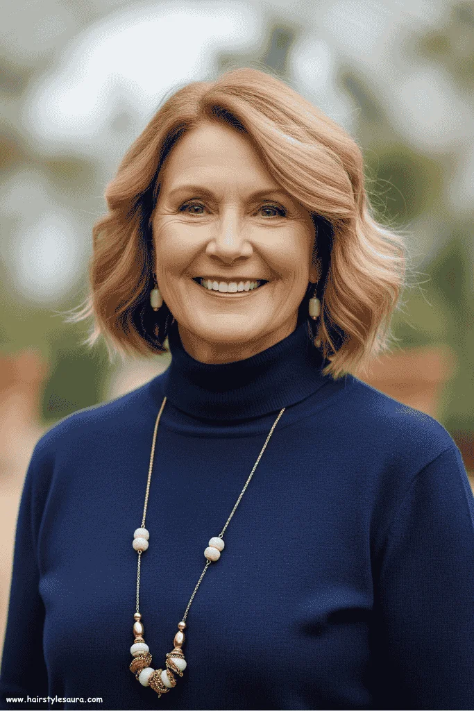 Flattering Short Hair Ideas for Women Over 60 9 Wavy Lob (Long Bob)
