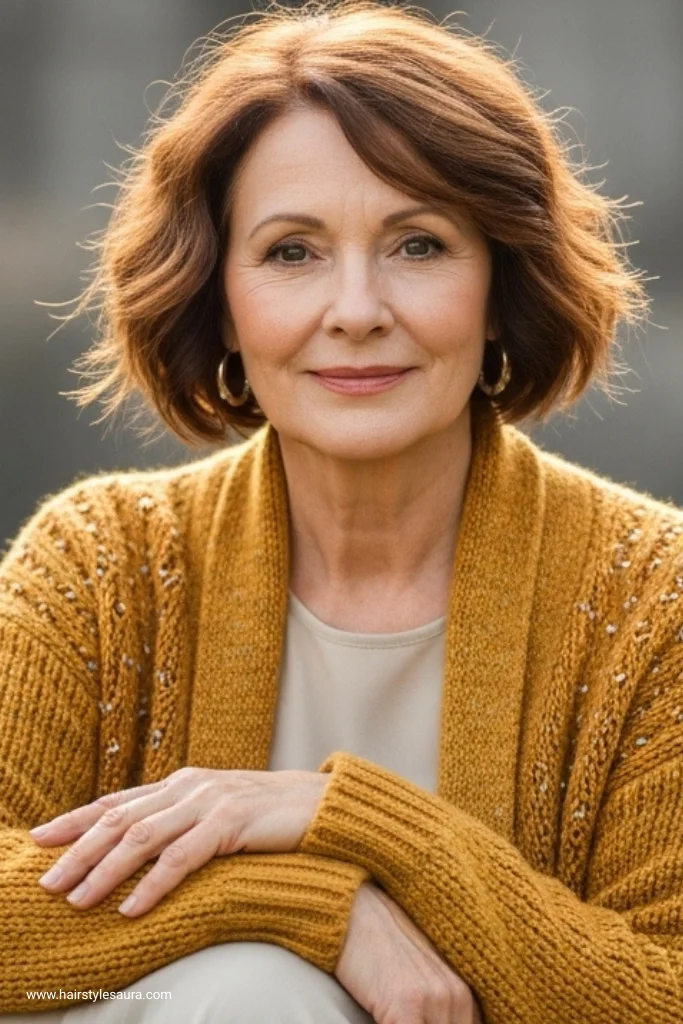 13 Elegant Older Women Short Hairstyles for a Fresh Look 12 Wavy Short Cut