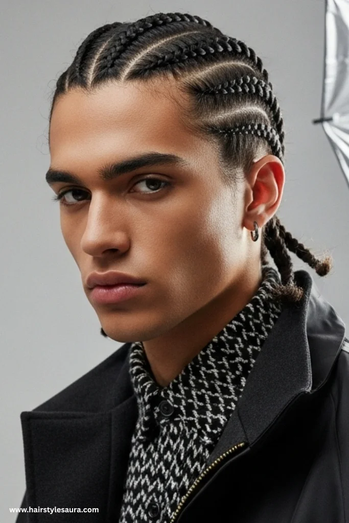 12 Popular Male Braids Hairstyles for a Sharp Appearance 4 Zigzag Braids
