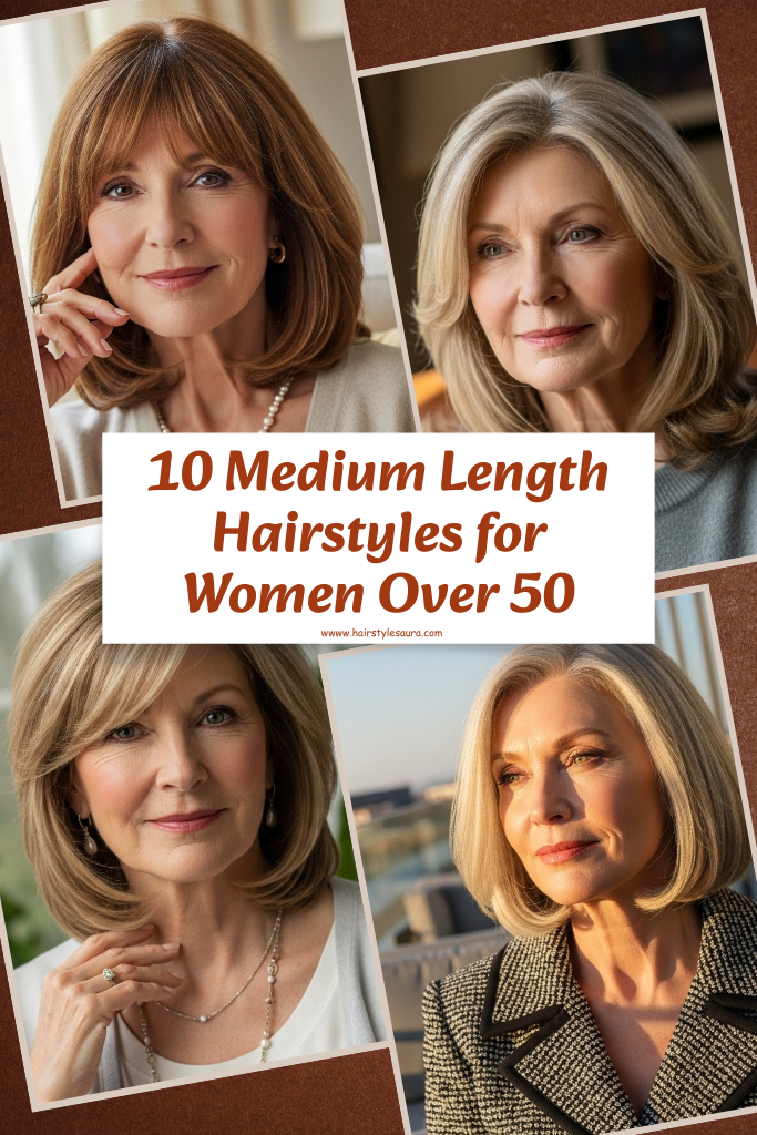 medium length hairstyles for women over 50
