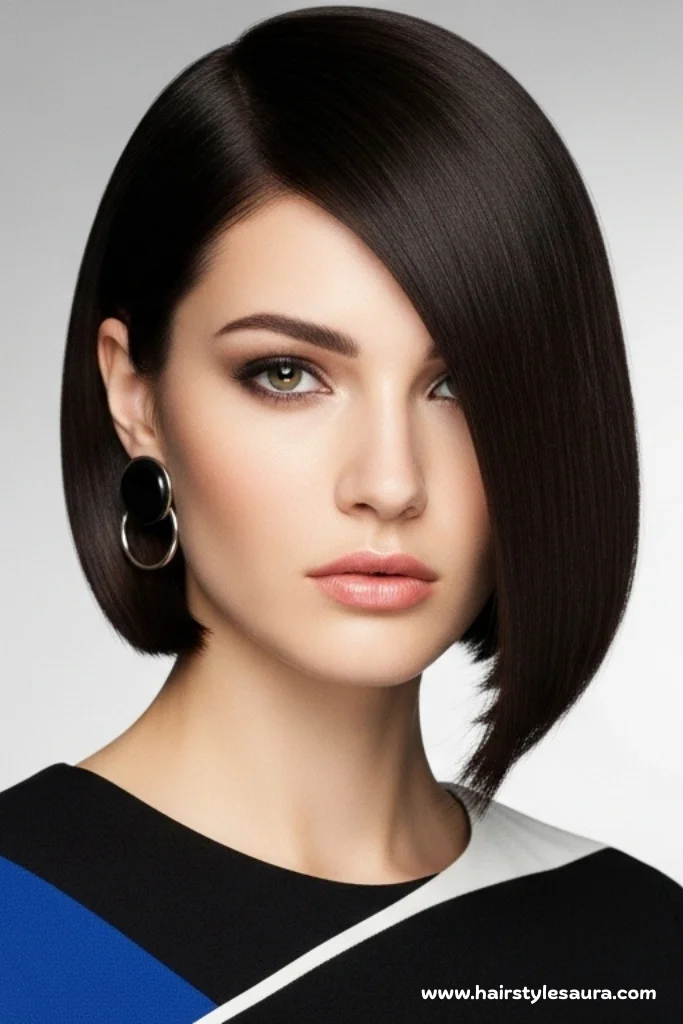 Gorgeous Short Hairstyles for Thick Hair That Frame Your Face 4 Asymmetrical Bob