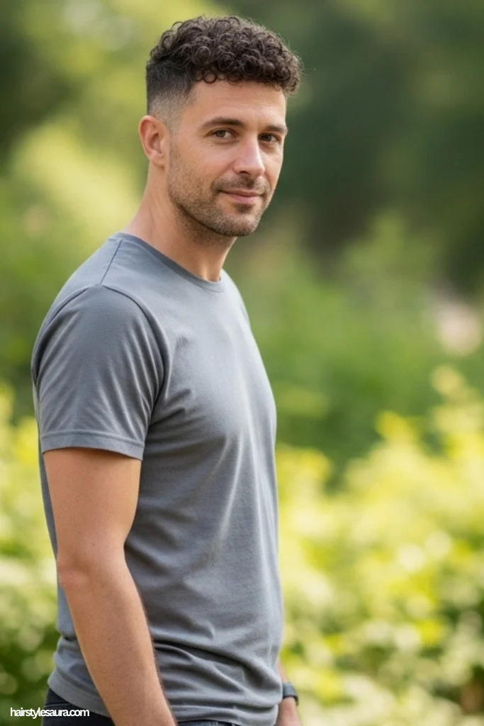 Top Short Curly Guy Hairstyles That Are Stylish and Easy to Keep 7 High Fade with Curly Texture