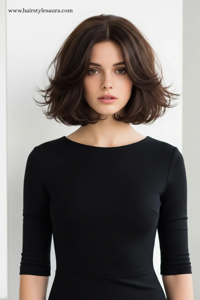 Top 10 Medium Kitty Cut Hair Ideas Every Trendy Girl Should Try 11 Medium Kitty Cut with Layers and Volume
