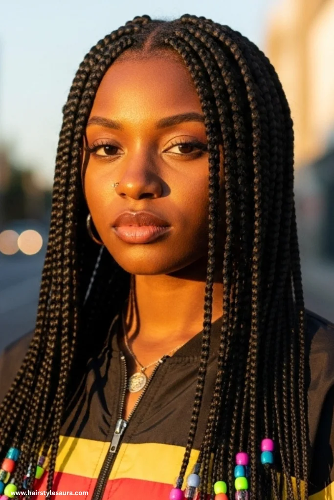 12 Iconic 90s Hairstyles Black Women Ideas You’ll Want to Rock Again 2 Box Braids with Beads