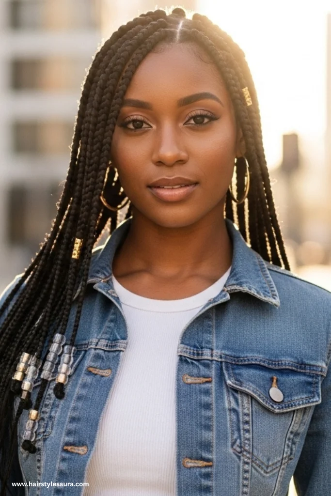 12 Timeless 90s Hairstyles for Black Hair You’ll Love to Rock Again 2 Box Braids with Beads