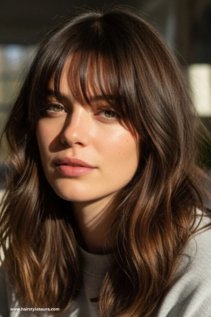 12 Trendy Shag Cut Ideas for Long Hair That Add Volume and Vibes 2 Classic Long Shag with Curtain Bangs