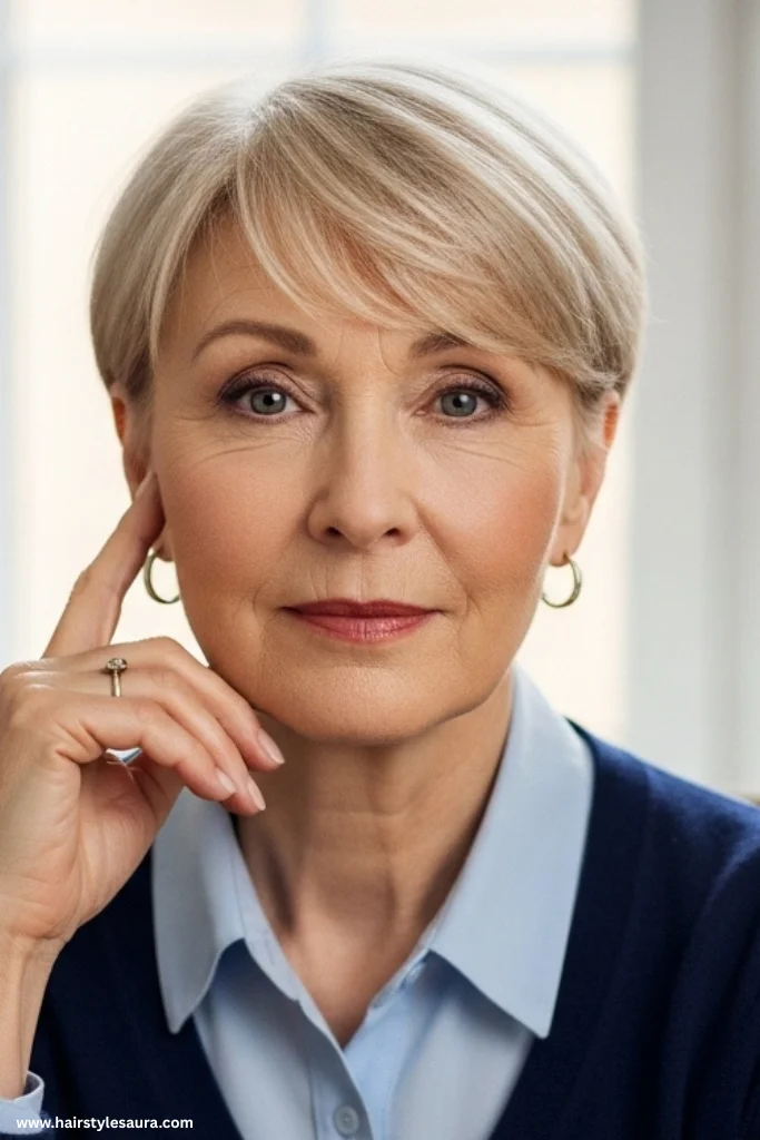 10 Stunning Hairstyles for Women Over 50 with Fine Hair 2 Classic Pixie Cut