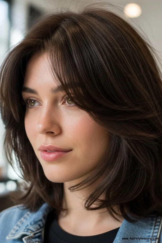 10 Gorgeous Shaggy Lob for Thick Hair Styles That Add Volume Without Bulk 2 Classic Shaggy Lob with Face-Framing Layers