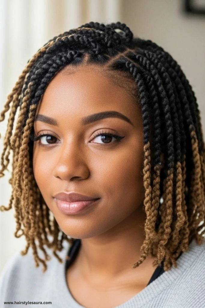 10 Stunning 2 Strand Twist Loc Styles Ideas for Women 2 Classic Shoulder-Length Twists