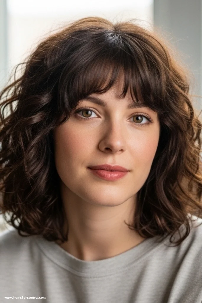 Shoulder-Length Curly Layers