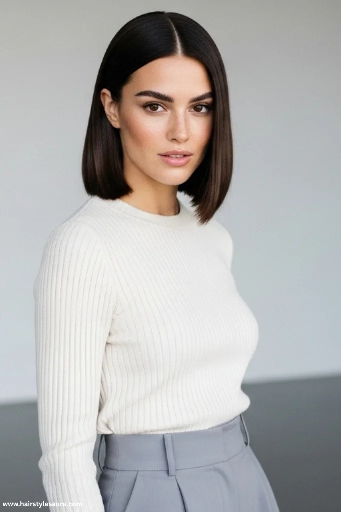 10 Stunning Oval Face Hairstyles for Women Ideas That You’ll Love 2 Sleek Middle-Parted Lob