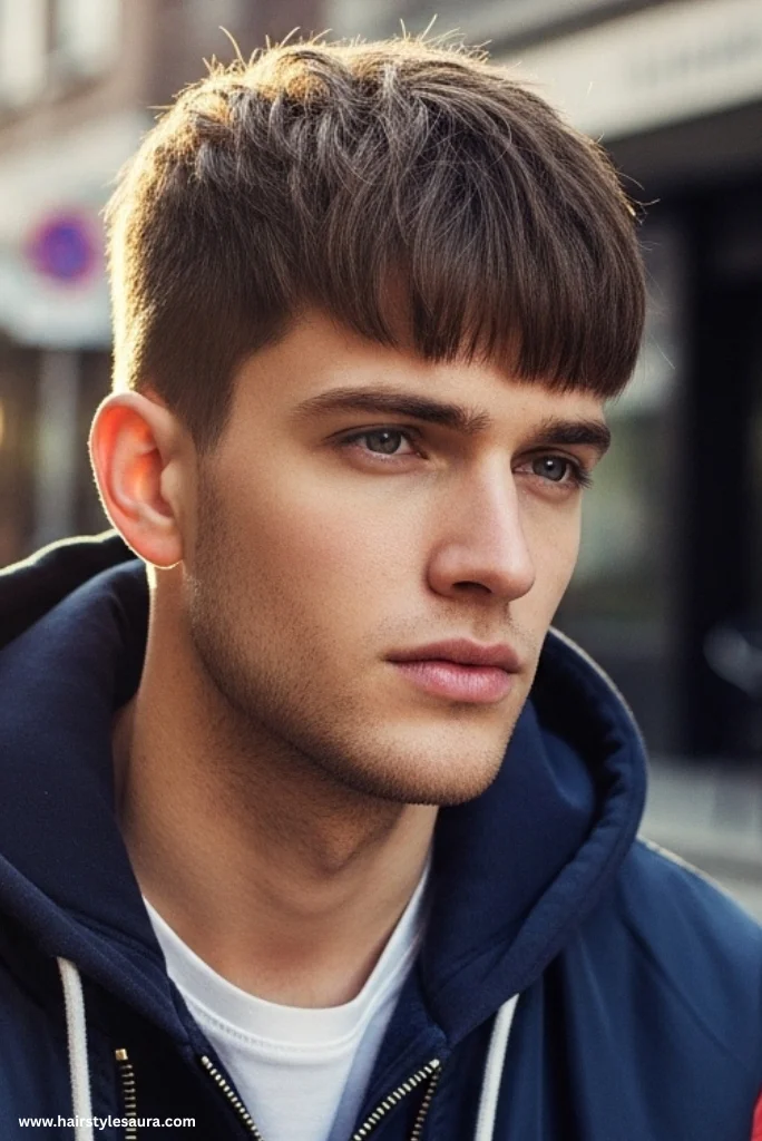 12 Bang Hairstyles Short Hair for Men That Redefine Style 2 Textured Fringe Bang