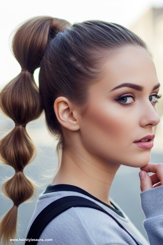 10 Cute Hairstyles for Shoulder Length Hair You’ll Want to Try Today 11 Bubble Ponytail