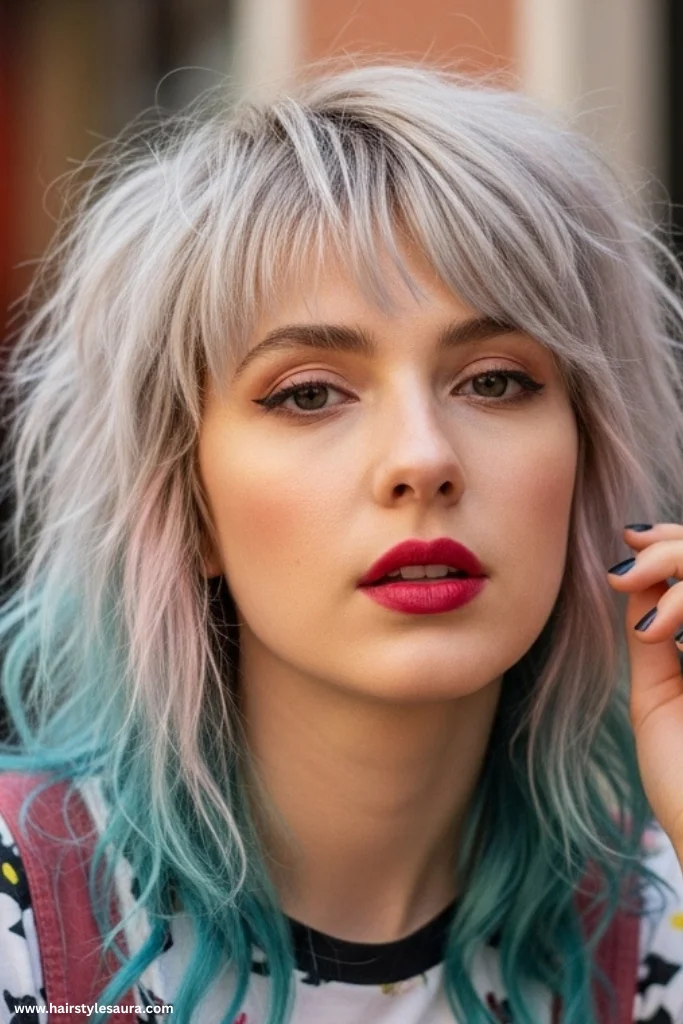 13 Choppy Long Layered Haircuts Ideas That Are Effortlessly Stylish 11 Choppy Layers with Peekaboo Color