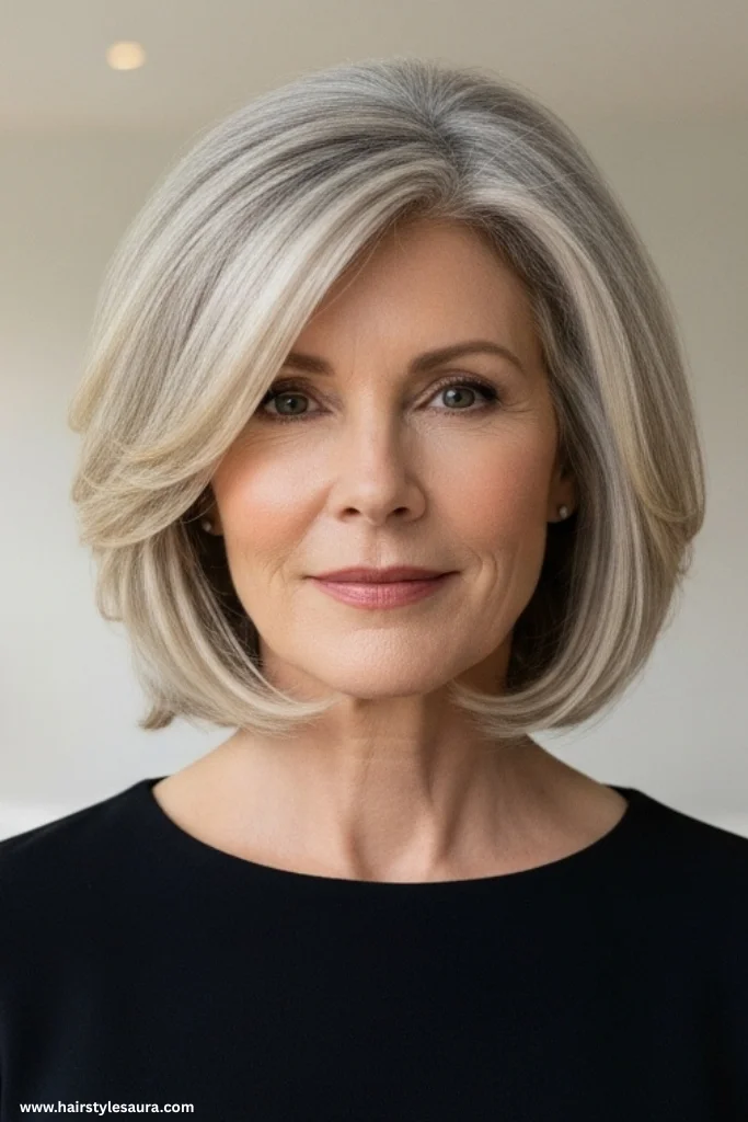 12 Stunning Layered Haircut Ideas for Women Over 50 11 Inverted Bob with Layers