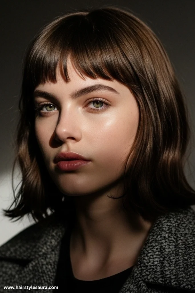 10 Chic Korean Wolf Cut Ideas for Medium Hair You’ll Want to Try ASAP 11 Medium Wolf Cut with Baby Bangs
