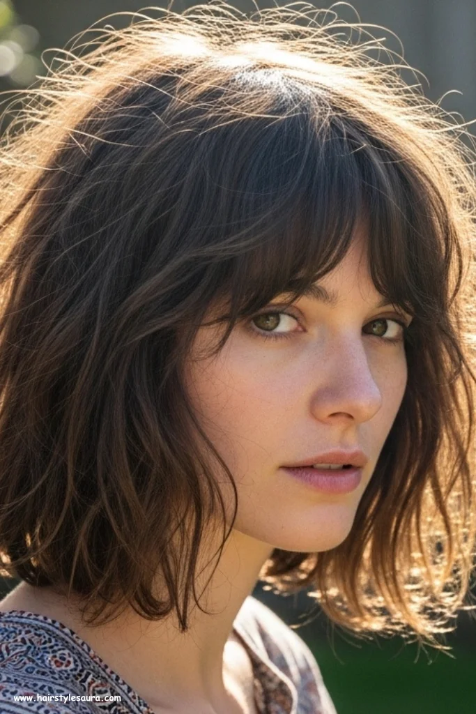 10 Gorgeous Shaggy Lob for Thick Hair Styles That Add Volume Without Bulk 11 Messy Shaggy Lob with Natural Texture