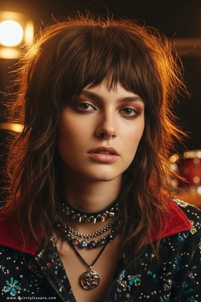 12 Gorgeous Korean Wolf Cut with Bangs Ideas Every Woman Should Try 11 Shaggy Wolf Cut with Thick Bangs