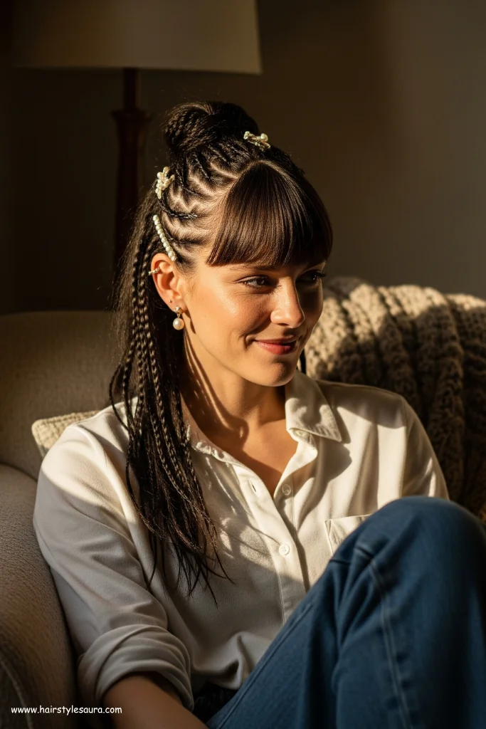 12 Bold and Beautiful 90s Hairstyles African American Ideas 12 Half-Up, Half-Down with Flat Twists
