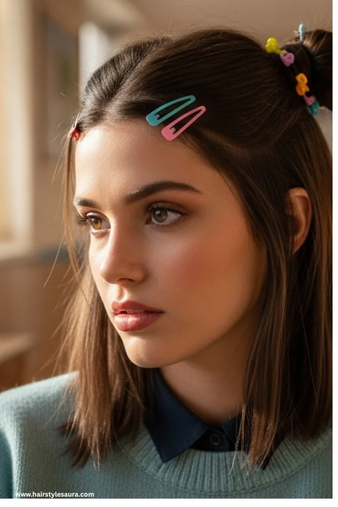 12 Timeless 90s Hairstyles for Women That Are Making a Major Comeback 12 Half-Up Twist with Clips