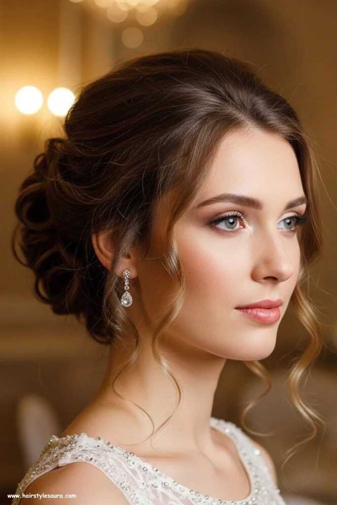 Loose Updo with Face-Framing Curls