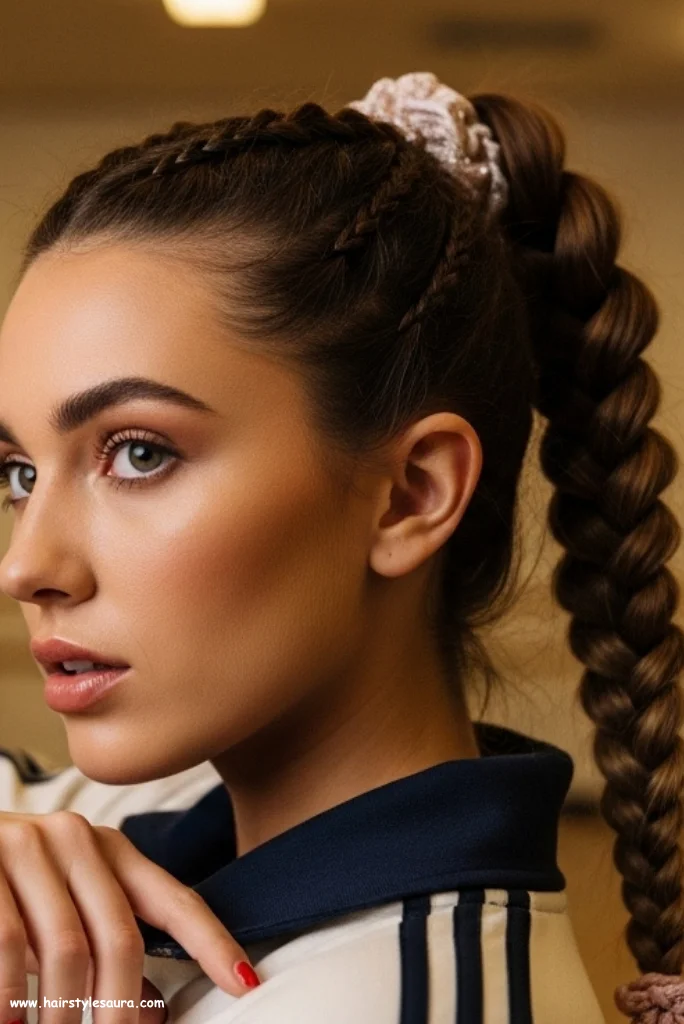 12 80s Hairstyles Crimped Hair Looks That Still Slay Today 13 Crimped Braided Ponytail