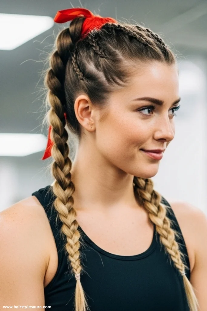 12 Flirtatious Valentines Hairstyles Ideas to Make Hearts Skip a Beat 13 Double Dutch Braids into Ponytail