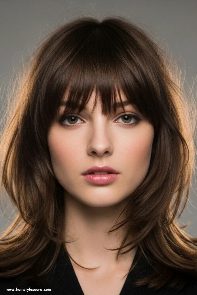 12 Gorgeous Layered Haircut for Thin Hair Ideas Women Love 13 Layered Cut with Wispy Fringe