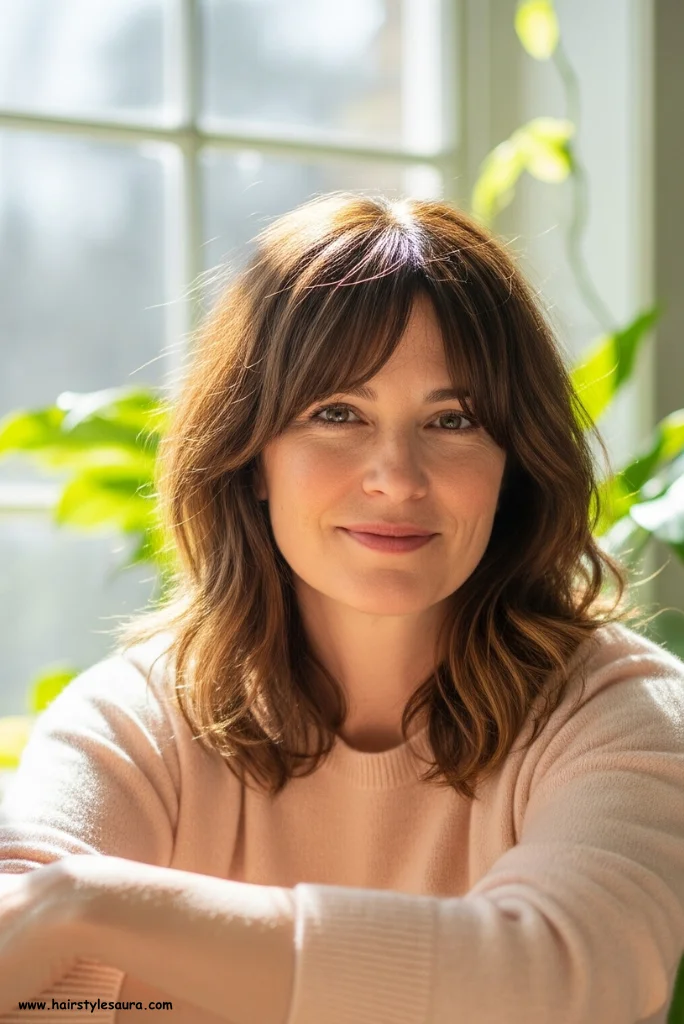 13 Gorgeous Layered Haircut for Fine Hair Ideas Women Love 14 Layered Cut with Side-Swept Bangs
