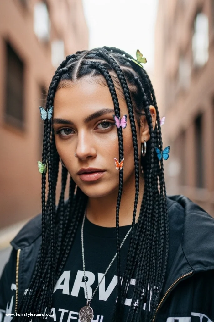 13 Best 90s Butterfly Clip Hairstyle Ideas That Are Making a Comeback 14 Micro Braids with Butterfly Details