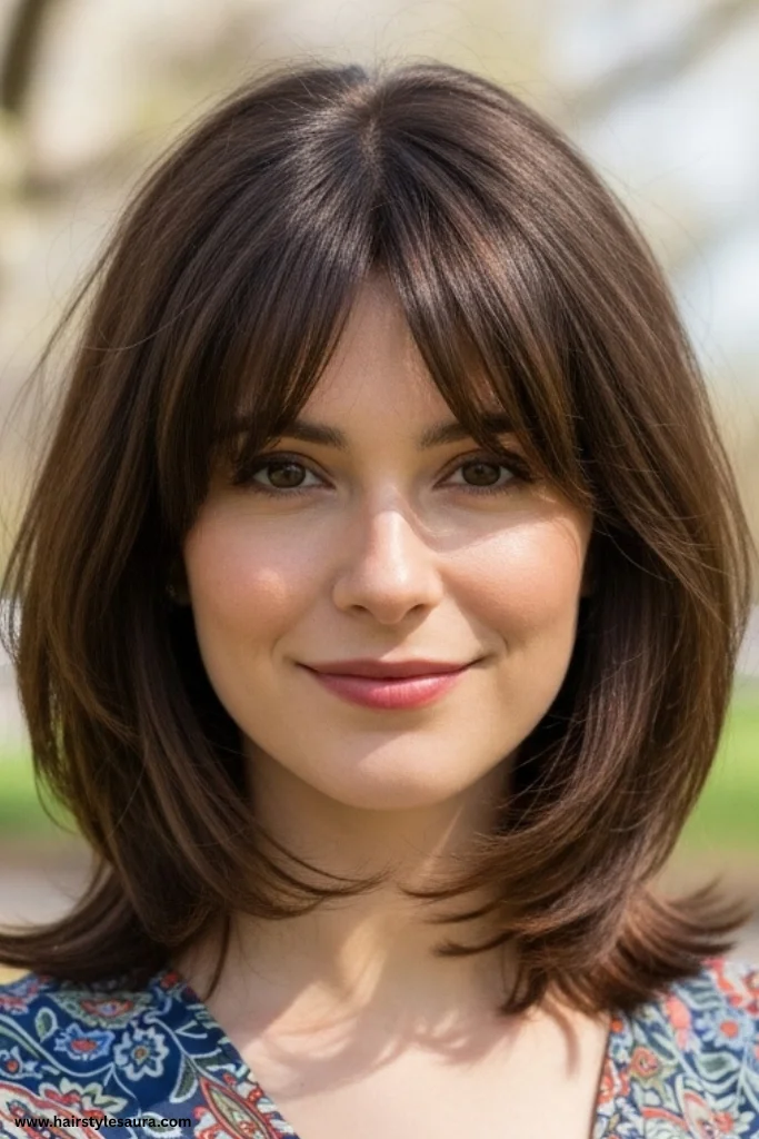 13 Feather Layered Haircuts Ideas for Women 14 Tapered Feather Cut with Layered Bangs