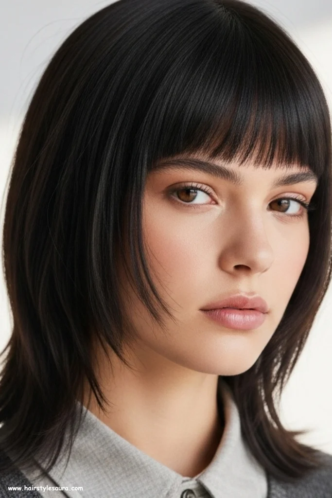 10 Stunning Butterfly Wolf Cut Ideas Women Are Loving Right Now 3 Butterfly Wolf Cut with Curtain Bangs
