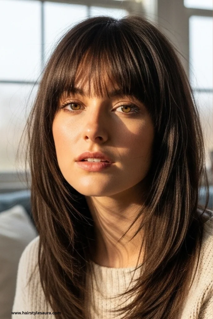 12 Stylish Shag Cuts for Straight Hair Ideas Every Woman Should Try 3 Shag Cut with Curtain Bangs