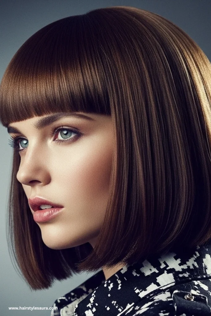 13 Stylish Shaggy Lob with Curtain Bangs Ideas to Refresh Your Look 3 Textured Lob with Thick Curtain Bangs