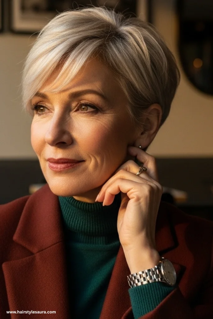 10 Flattering Hairstyles for Women Over 50 with Thick Hair 3 Textured Pixie Cut