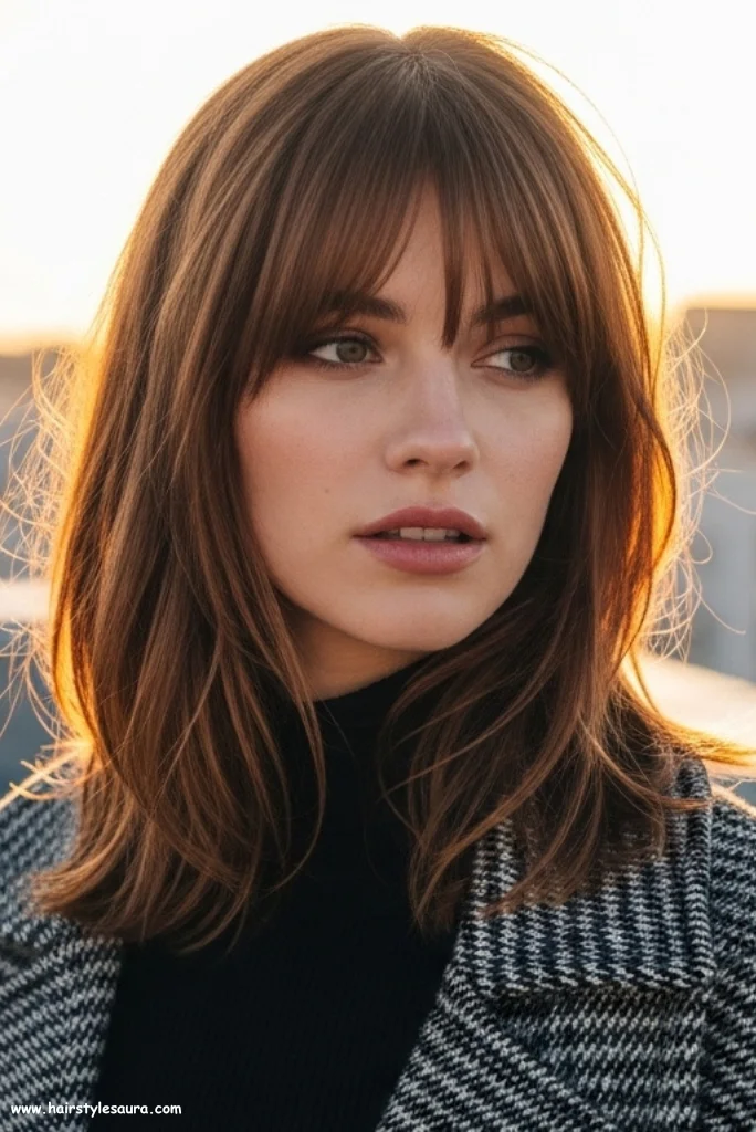 12 Stunning Mid Length Layered Haircuts Ideas for a Fresh New Look 4 Curtain Bangs with Layers