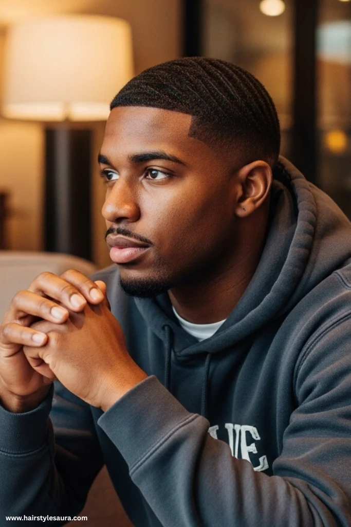 10 Short Short Hairstyles Black Men Can Rock with Confidence 4 Short Waves with Line Up