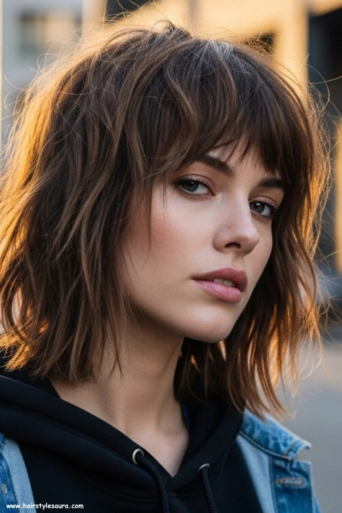 10 Gorgeous Shaggy Lob for Thick Hair Styles That Add Volume Without Bulk 4 Textured Shaggy Lob with Razor Ends