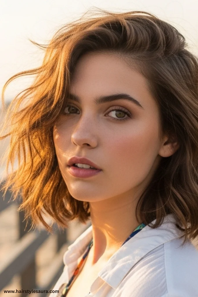 10 Chic Korean Wolf Cut Ideas for Medium Hair You’ll Want to Try ASAP 4 Wavy Wolf Cut with Tousled Layers