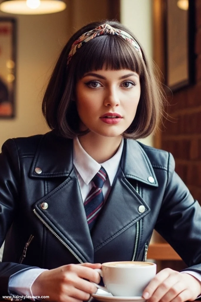 15 Stunning Vintage Hairstyles with Bangs Ideas for a Timeless Look 5 Flipped Bob with Micro Bangs